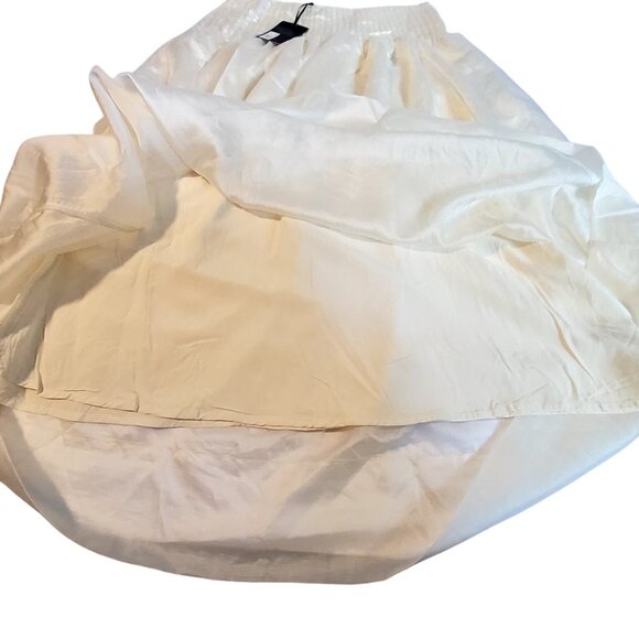 Future Collective Womens Cream Pleated Midi Skirt 10 Made from lightweight fabr - Picture 8 of 9